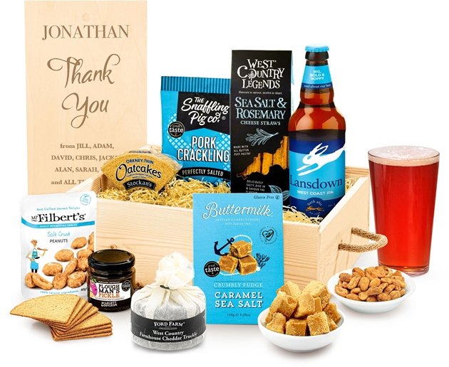 Personalised Man Favourites Cheese Gift Box With Real Ale